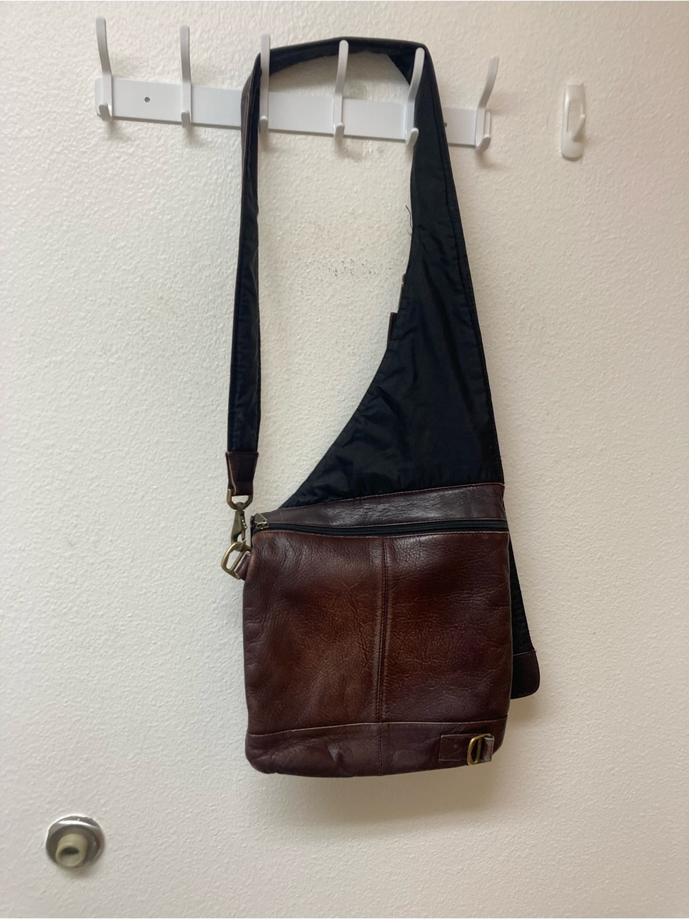 RALPH LAUREN Vintage Brown Leather Sling Messenger Bag - Picture 5 of 11